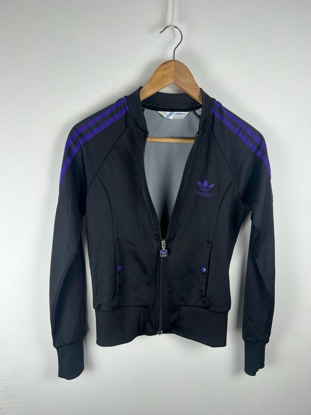 Adidas Felpa Vintage Nero Viola XS Uomo 