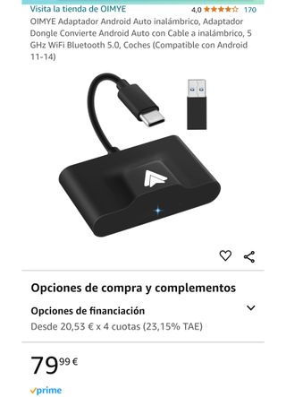 ★ Android Auto Adaptador inalámbrico, WiFi 5G, BT5