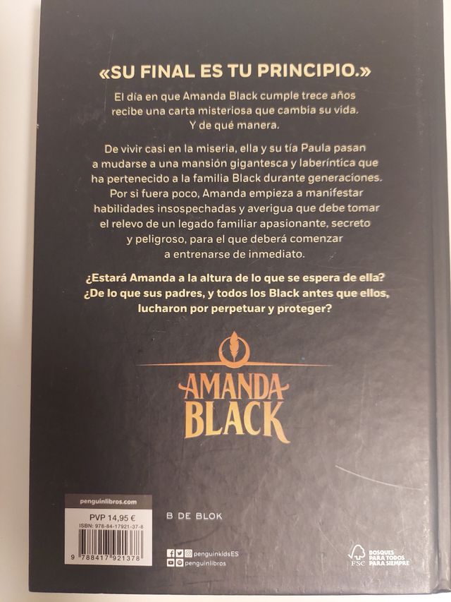 Libro de lectura juvenil Amanda Black