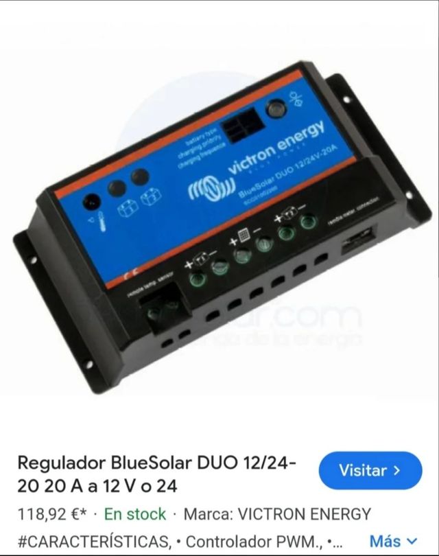Panel y regulador solar Victron