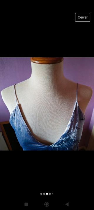 Top lila terciopelo tirantes S 5 euros 