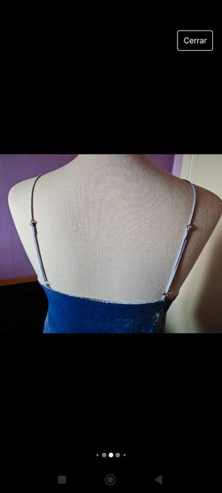 Top lila terciopelo tirantes S 5 euros 