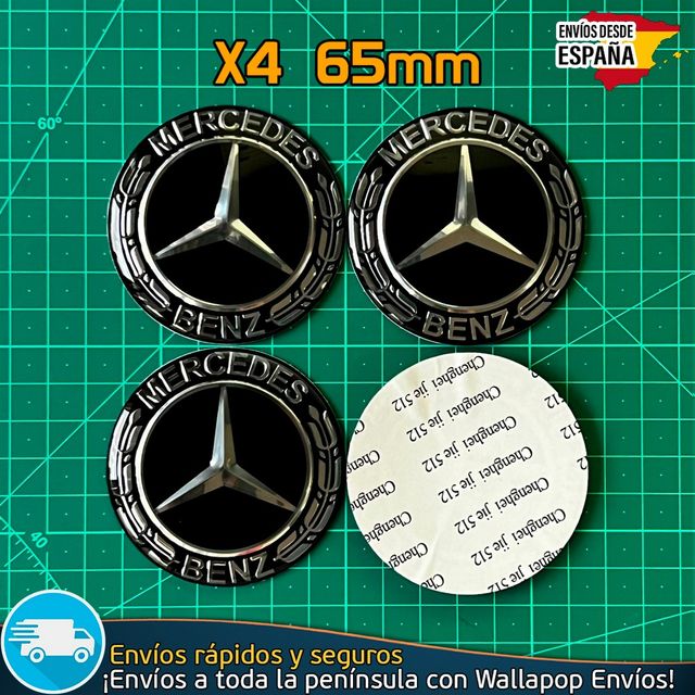 X4 Emblemas Mercedes Benz 65mm Pegatinas Tapacubos