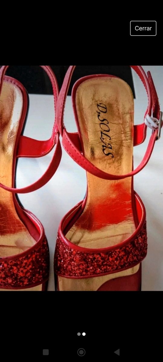 Sandalias tacón rojo