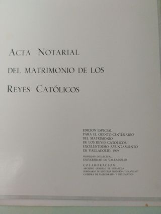 Cuaderno Acta Reyes Católicos