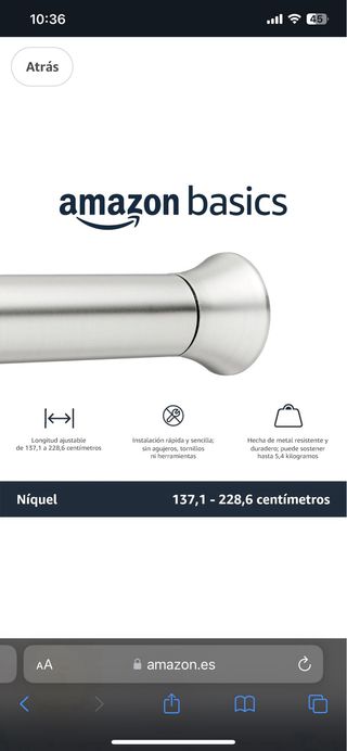 Barra de tensión para cortina