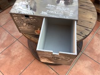 Cajonera organizador decorada a mano INDUSTRIAL
