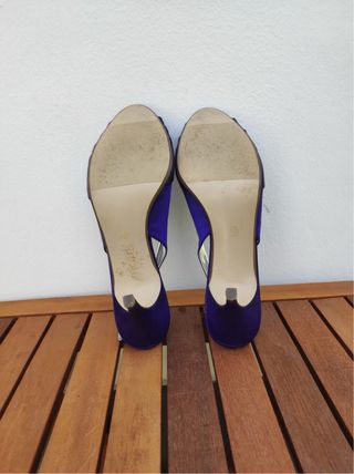 Zapatos fiesta raso morado