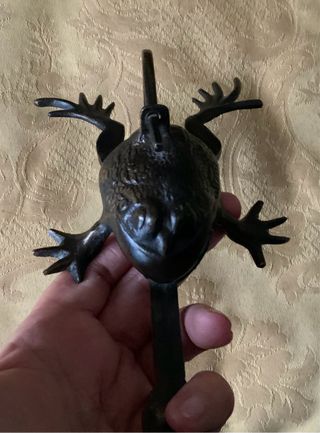 ANTIGUO CANDADO BRONCE RANA
