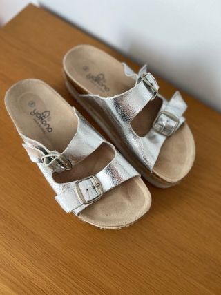Sandalias Yokono Plataforma Plata n.38