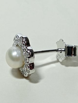 Pendientes Perla Cultivada De Plata De Ley 925