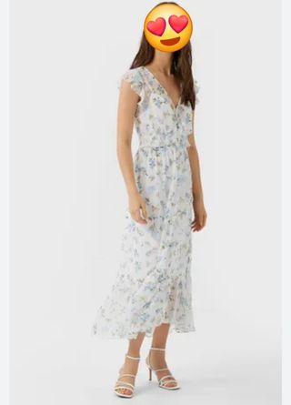 Vestido midi flores stradivarius