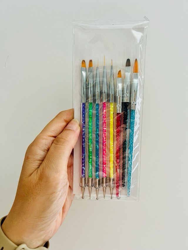 Pennelli Nail Art doppia punta 8 pz