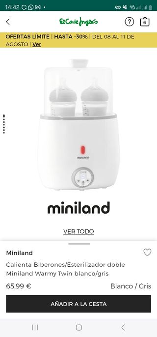 Calienta Biberones/Esterilizador Minilad