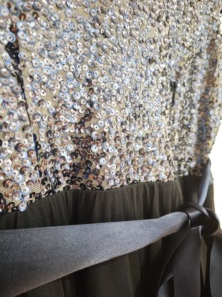 Vestido de fiesta lentejuelas azul marin