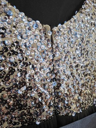 Vestido de fiesta lentejuelas azul marin