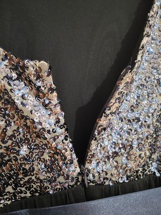 Vestido de fiesta lentejuelas azul marin