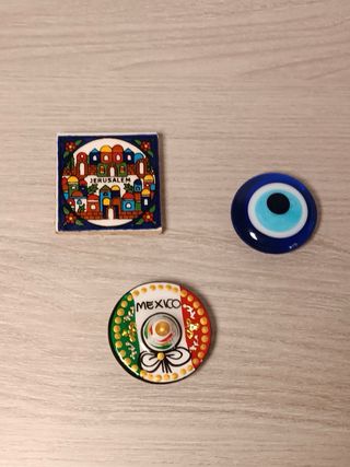 Lote imanes Mexico y Jerusalem y ojo turco
