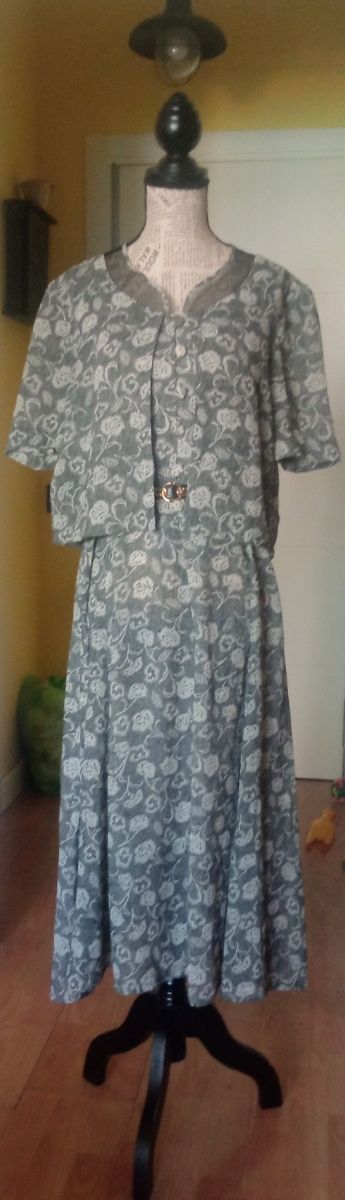 Maxi vestido vintage 70s Floral Verde