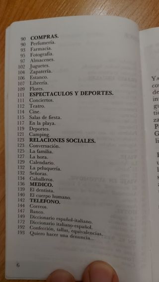 Guía de conversación español italiano