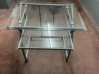 Mesita estudio ordenador cristal