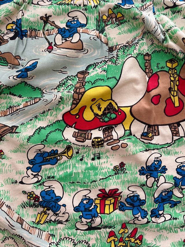 Cortina vintage los Pitufos