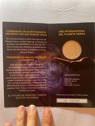 Moneda plata conmemorativa Tierra 12 €