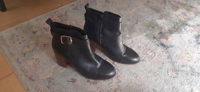 Botines de piel mujer negro