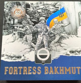 Moneda de plata Ghana 2023 Fortress Bakhmut 2 oz