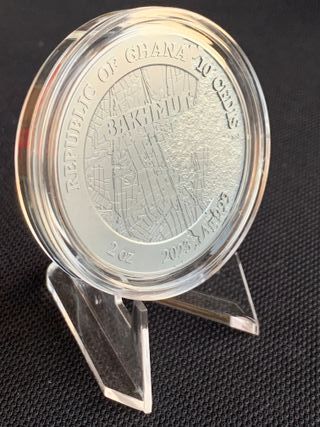 Moneda de plata Ghana 2023 Fortress Bakhmut 2 oz