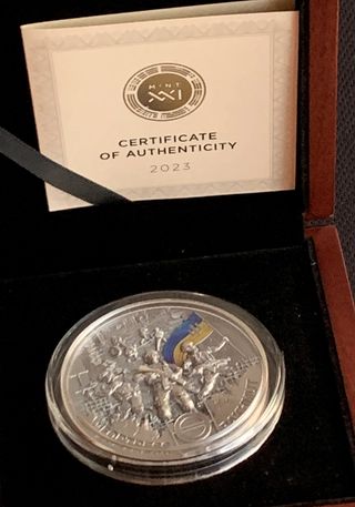 Moneda de plata Ghana 2023 Fortress Bakhmut 2 oz