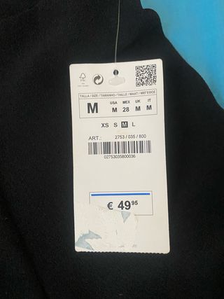 Abito corto nero Zara Basic, tg. M