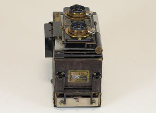 Cámara vintage rara Monobloc estereoscópica.