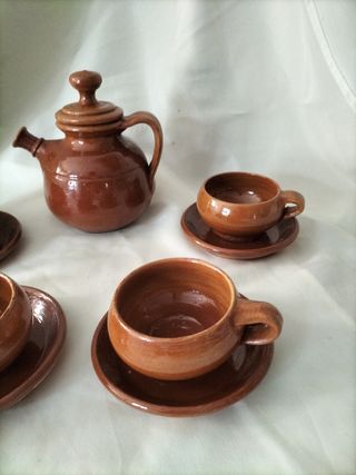 Vajilla antigua juego de te barro vintage