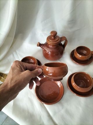 Vajilla antigua juego de te barro vintage