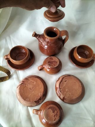 Vajilla antigua juego de te barro vintage