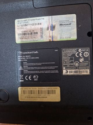 Portatil Packard Bell 