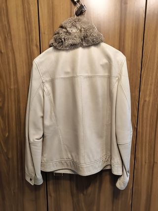 Chaqueta cuero beige - Mar Frank