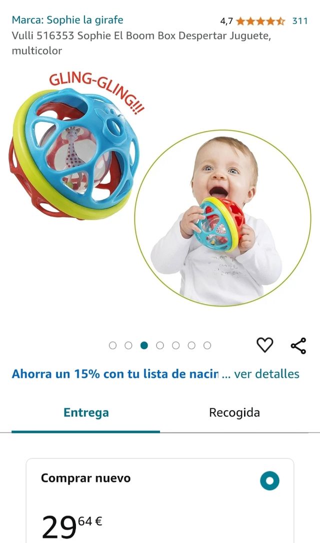 Pelota blanda Sophie la girafe