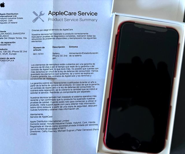 iPhone SE 2020 128GB Rojo como nuevo