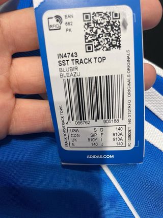 Chaqueta adidas niños azul,  nueva