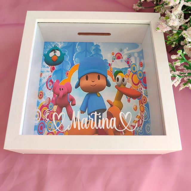 Hucha madera y cristal pocoyo