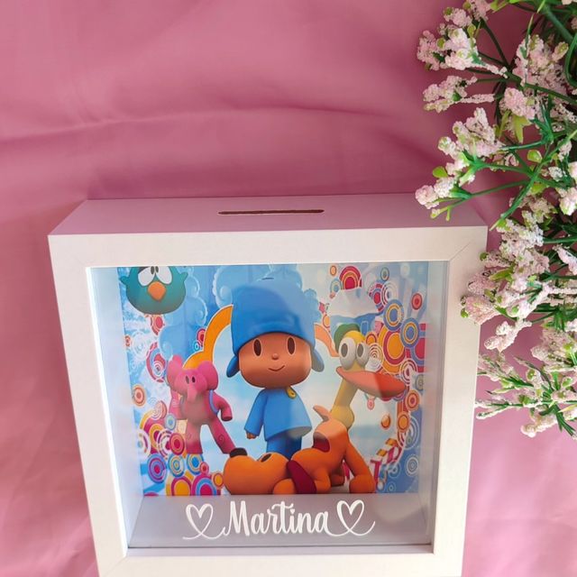 Hucha madera y cristal pocoyo