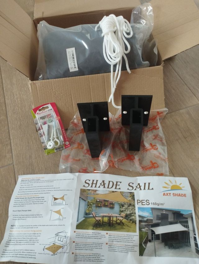 Toldo vela 4x3m gris por estrenar