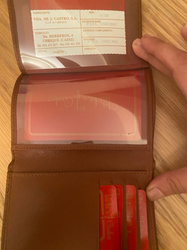 Billetera y monedero piel Ubrique marrón 