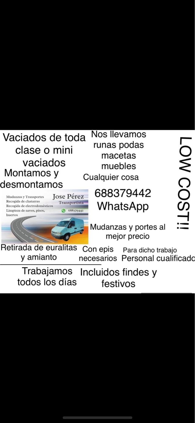 Mudanzas porte y vaciados de todo tipo económicos