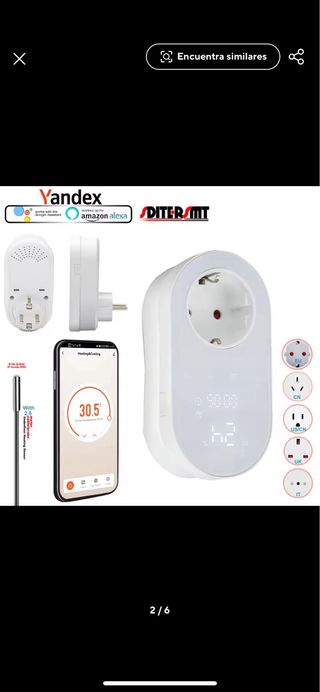 TERMOSTATO ENCHUFABLE DE DOBLE SENSOR WIFI UE