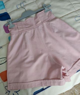 Shorts en rosa con pinzas. Vintage.