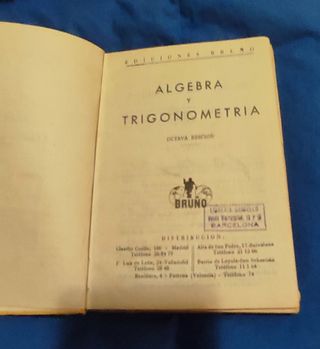 Álgebra. Años 50. Ed Bruño. Lote 2 libros