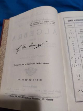 Álgebra. Años 50. Ed Bruño. Lote 2 libros
